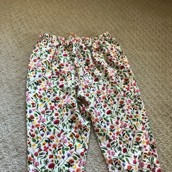 Anthropologie E Faux Silk Pajamas Sz XS Floral Pattern VGUC - Picture 14 of 14